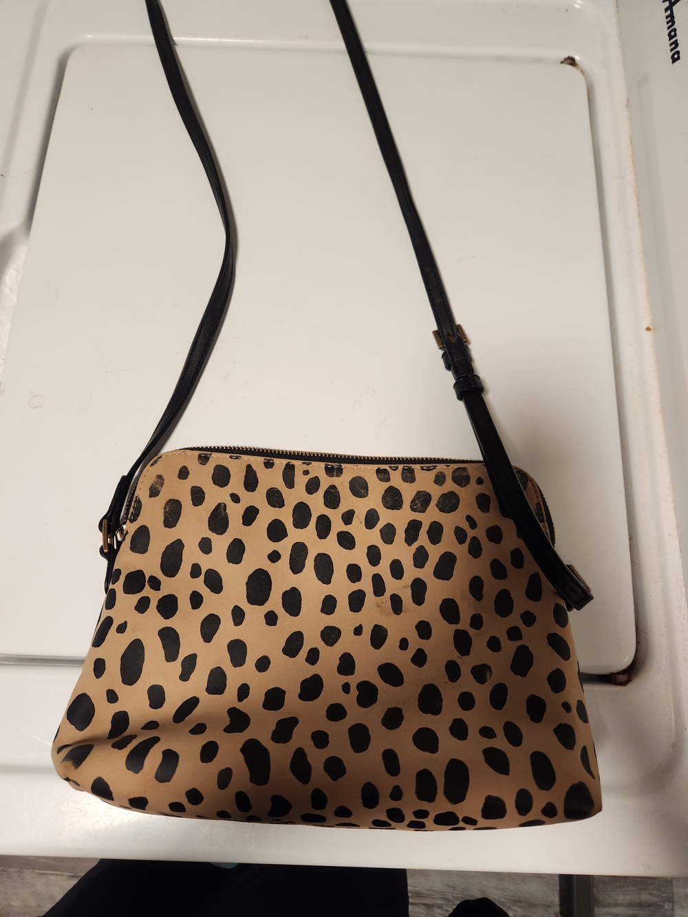 Universal Thread Leopard-Print Crossbody in Tan and Black
